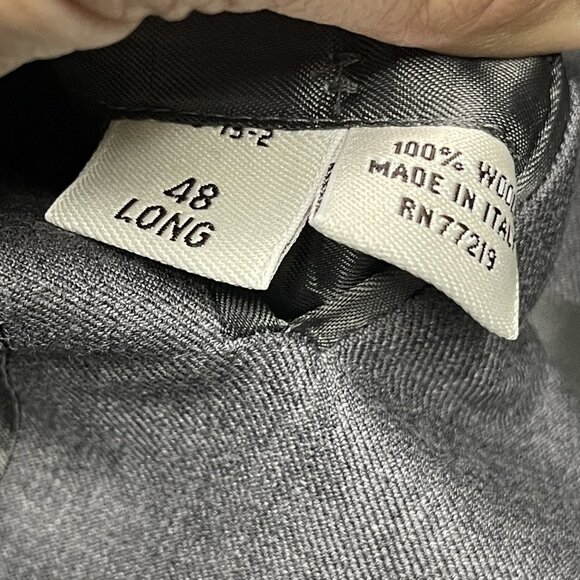 Pronto Uomo Mens Gray Wool Suit Jacket 48L Made In Italy Super 100s Angelico - Picture 5 of 8